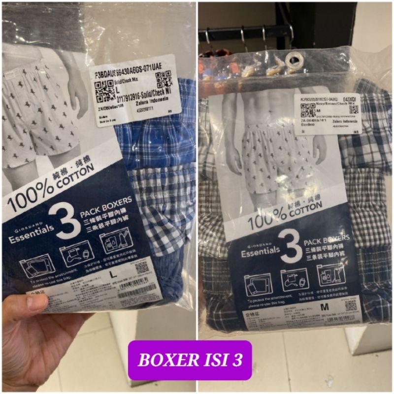 Boxer pria Giordano isi 3 celana dalam pria giordano isi 3