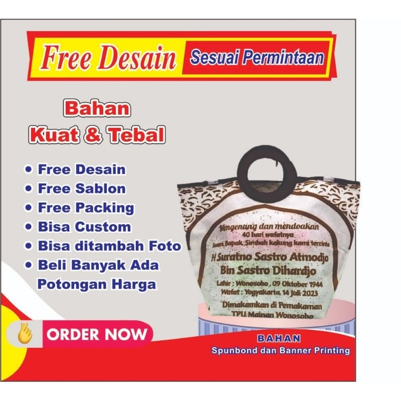 TAS PEGANGAN BULAT PENGAJIAN MENGENANG 100 HARI