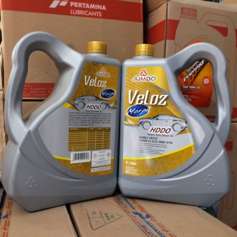 Oli Jumbo Veloz Diesel HDDO 10w-40 CI-4 Heavy Duty Semi Syn 5L Original