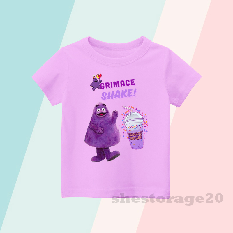 BAJU ANAK KAOS ANAK GRIMACE'S SHAKE MCD / PAKAIAN ANAK LAKI-LAKI DAN PEREMPUAN GRIMACE'S SHAKE MCD