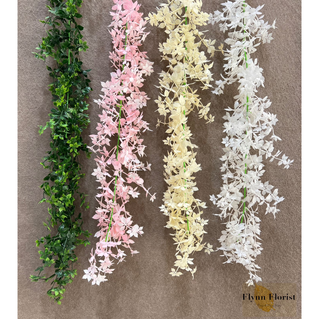 Daun Rambat Premium Lilac (Satuan) Rambatan Daun Plastik Dekorasi Cafe