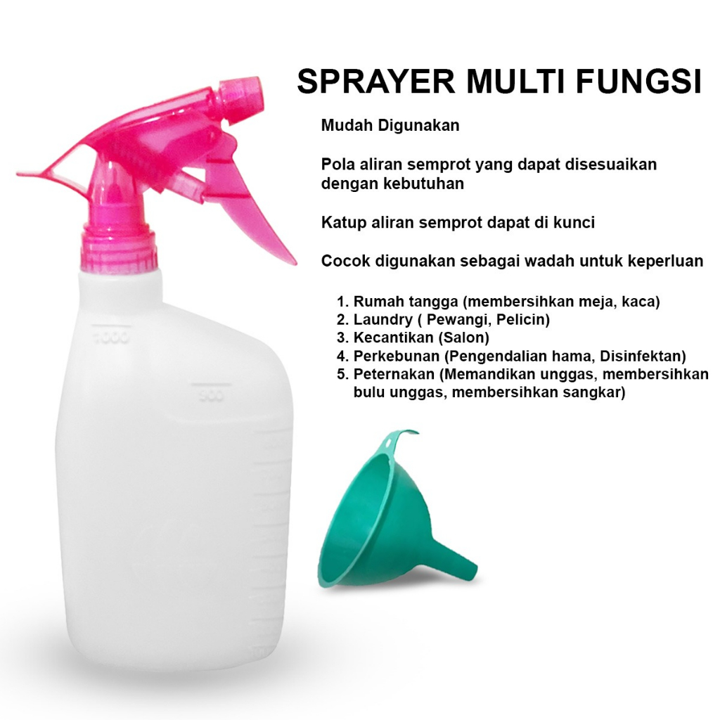 Botol Spray / Hand Sprayer / Alat Semprot Hama - Taman - Barbershop - Salon Kapasitas 1000ml