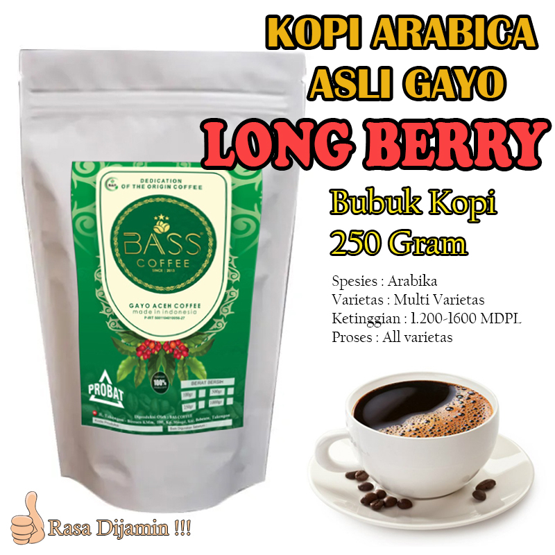 

Kopi Arabica Gayo - Long Berry - Bubuk 250g