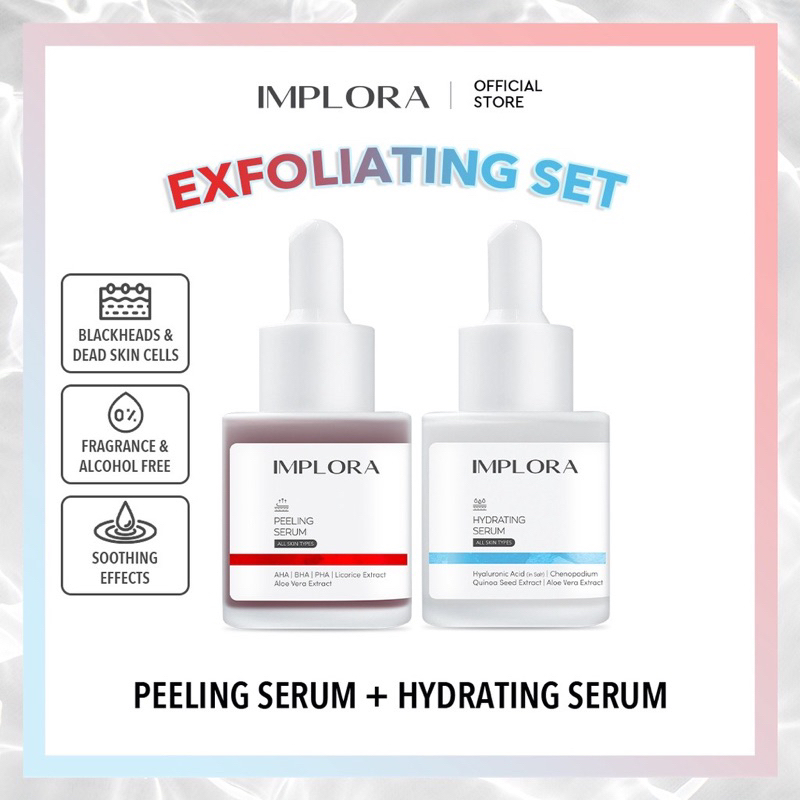 [READY STOCK] Implora Face Serum Exfoliating Treatment set / Paket serum 2 combo eksfoliating/ Hydra