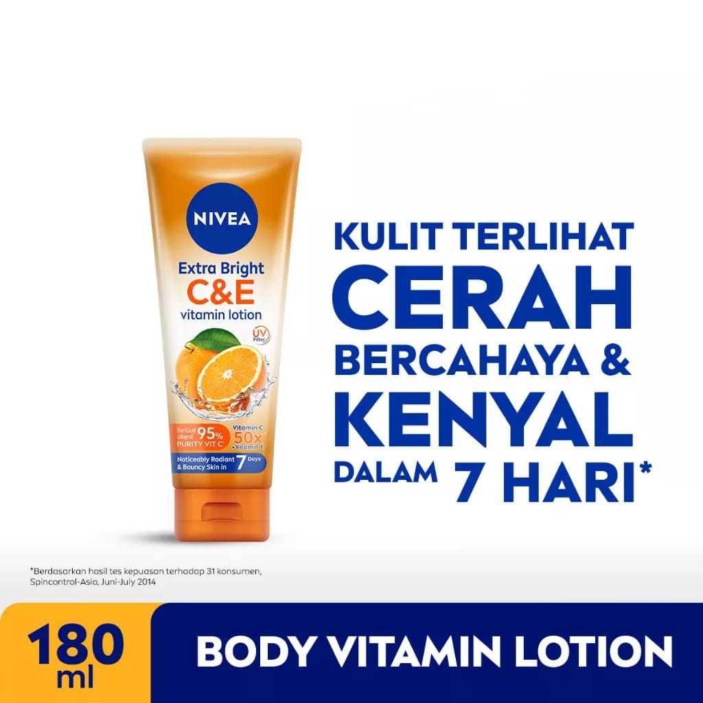 NIVEA Extra Bright C&E Vitamin Body Lotion 180Ml nivea body lotion handbody nivea body serum vitamin