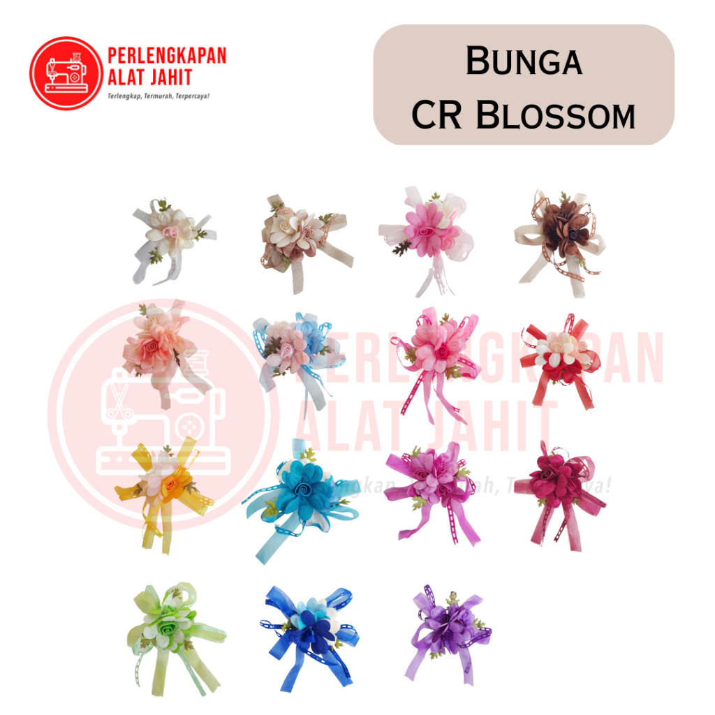 Bunga CR Blossom, Aplikasi bunga, Aplikasi Baju, Aplikasi DIY, Aplikasi tempel, Bunga tempel