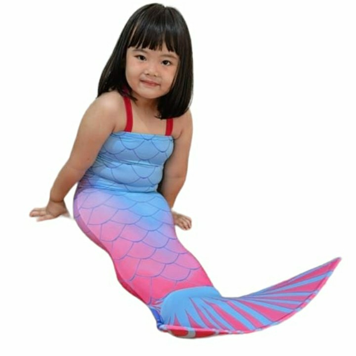 Baju Kostum Renang Mermaid / Putri Duyung Motif PELANGI BAGUS