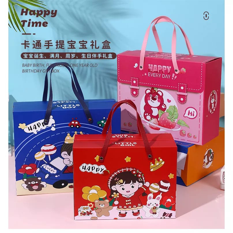 

V - Kotak hampers anak ulangtahun -paperbag kotak hadiah ulangtahun / full month anak- gift box / birthday box - kotak kado