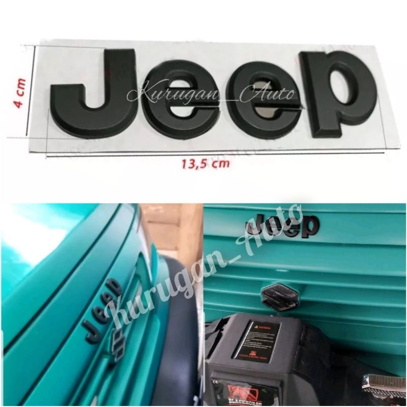 EMBLEM JEEP HITAM DOFF ROCKY HILINE KATANA