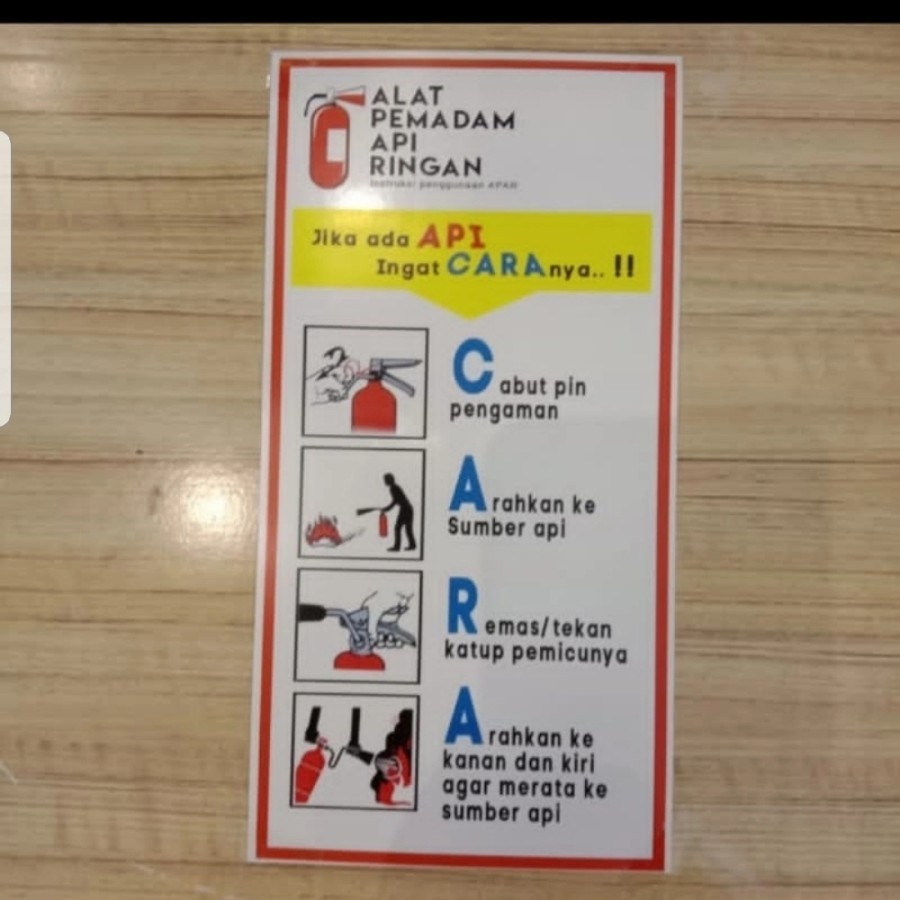 

Sign Akrilik Cara Pakai Alat Pemadam Ukuran 10x20cm/ Cara Menggunakan Apar 10x20cm