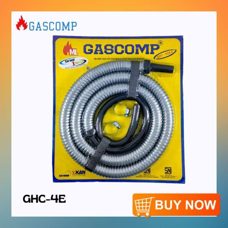 Selang regulator kompor gas Gascomp GHC-4E / selang spiral gascomp