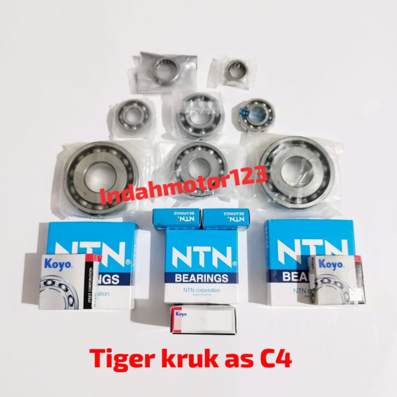 bearing lahar kruk as rasio transmisi kopling tiger full set komplit C4 8pcs