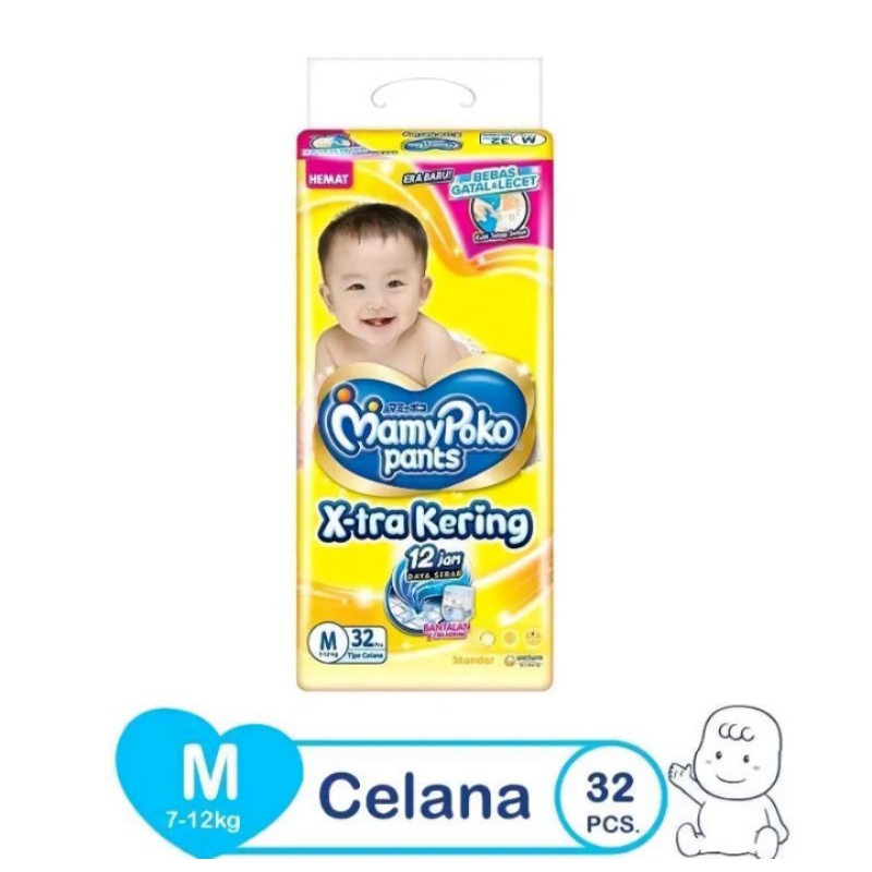 Pampers Mamypoko celana standar murah UK M 34