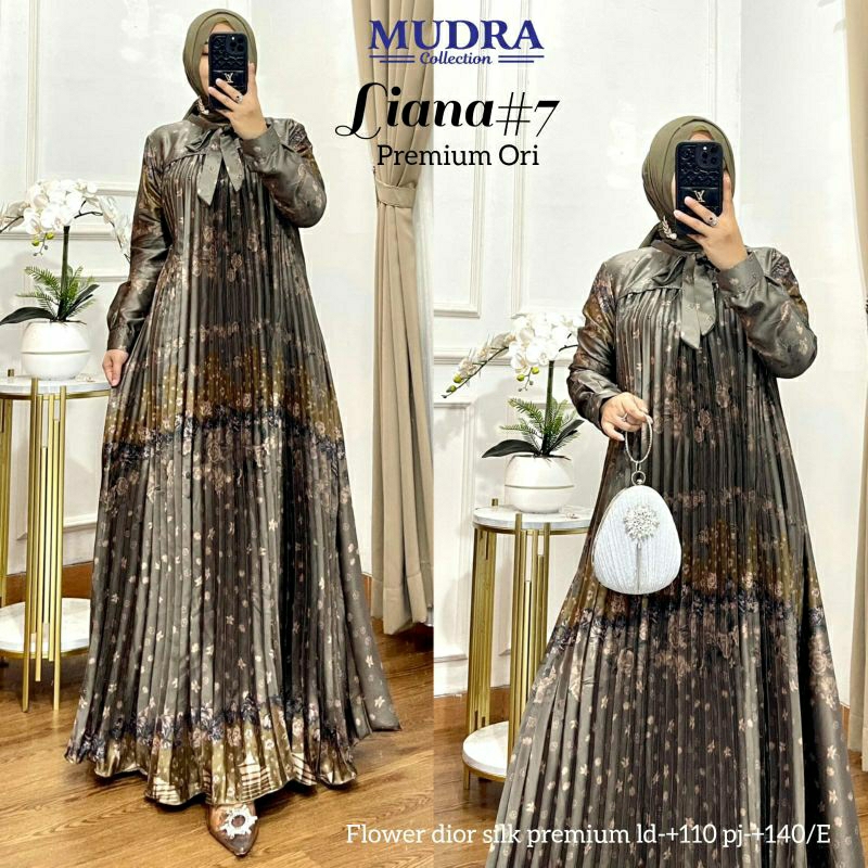 new*best seller**LIANA#7 gamis maxy premium dress**bahan flower dior silk premium*by Mudra collectio