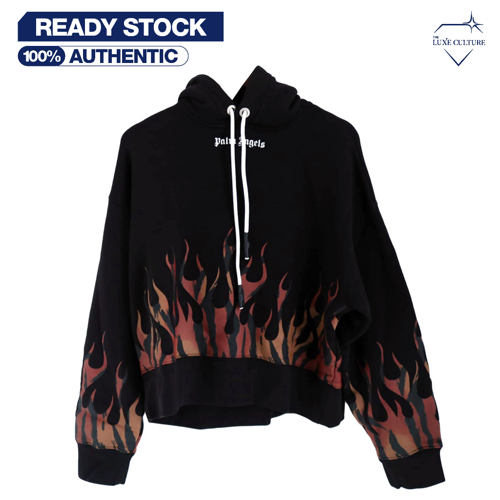 Palm Angels Flame Black Hoodie / Hoodie Branded Original