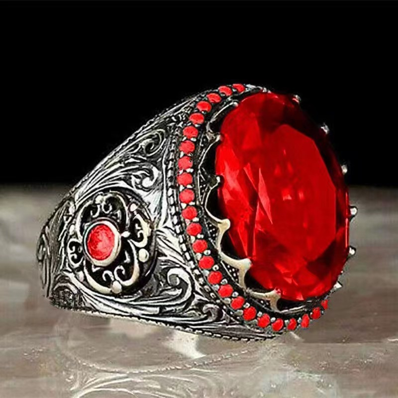 Cincin Batu Permata Merah Ruby Kualitas Import High Quality / Cincin Pria / Cincin Wanita / Aksesori