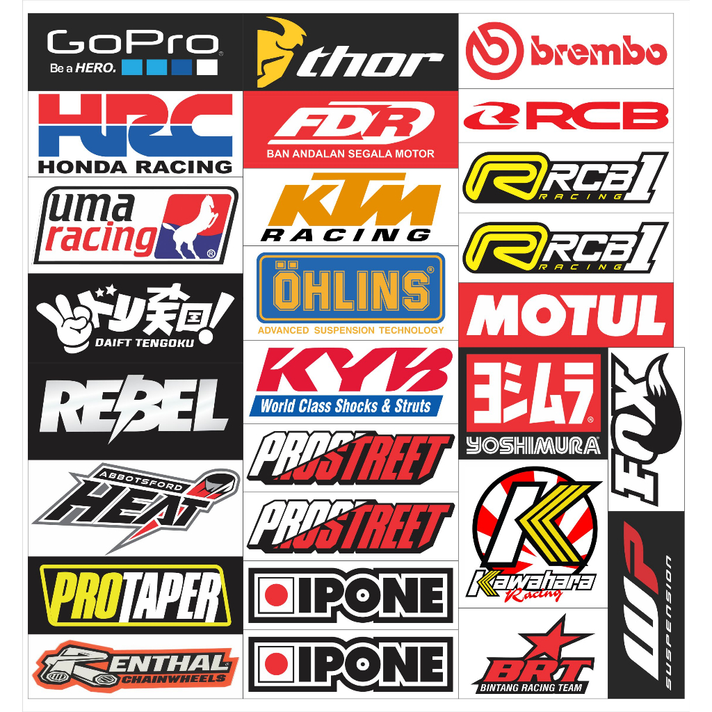 Stiker Racing Hologram / Stiker Cutting Racing / Stiker Sponsor Motor / Stiker Motor / Stiker Pelang