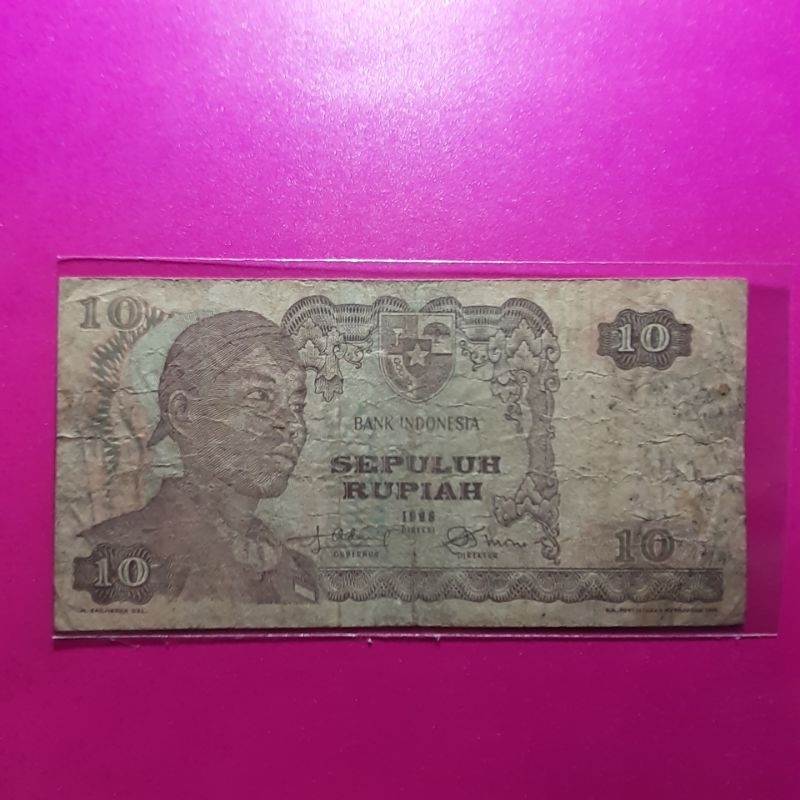 uang kuno 10 rupiah sudirman 1968