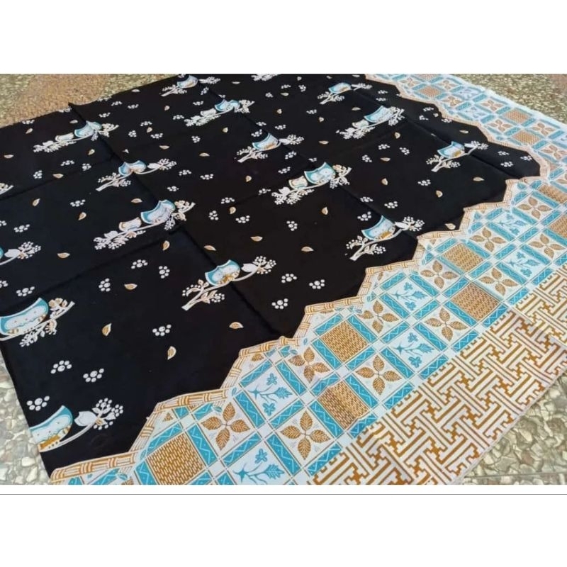 Kain Batik lucu Solo katun printing burung hantu hitam