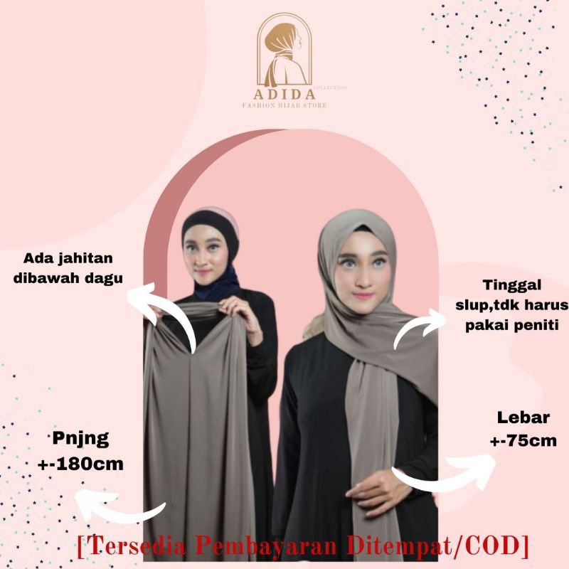 Pashmina Instan Jersey Premium/Pasmina Jersy Uk 180x75