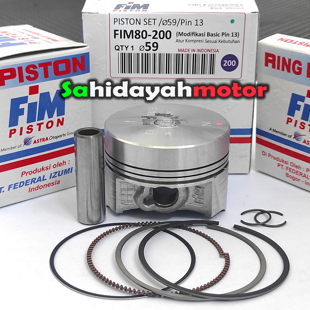 Seher Piston Kit FIM Custom Mentah 57 57.5 58 58.5 59 59.5 60 Pin Pen 13