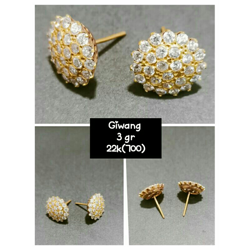 giwang permata emas asli 22k(700)