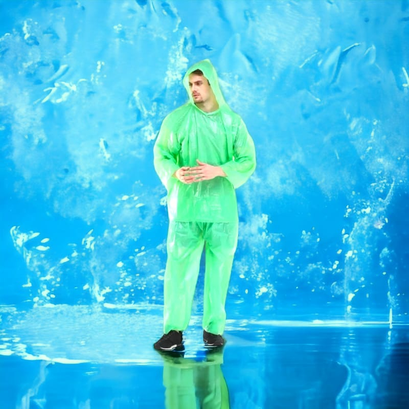 Jas Hujan Plastik  Tebal dan kuat Setelan Baju Celana