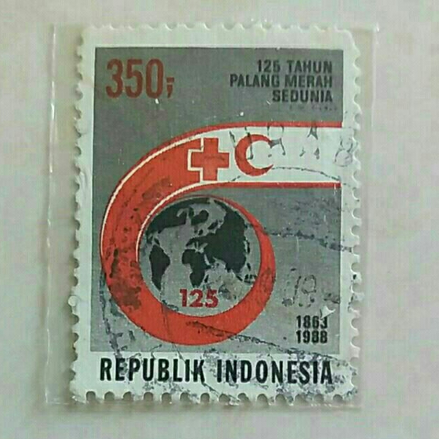 

(AA) Perangko Indonesia 1988 HUT Ke 125 Palang Merah dan Sabit Merah Internasional Single Set Used