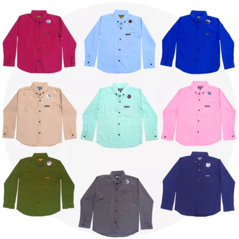 FREE ONGKIR kemeja anak laki laki polos lengan panjang 1-12 tahun/kemeja polos lengan panjang bayi/h