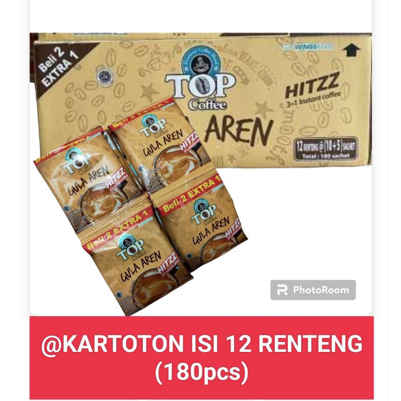 

[ 1 DOS ] TOP KOPI GULA AREN HITZZ ISI 12 RENCENG 180 Sachet