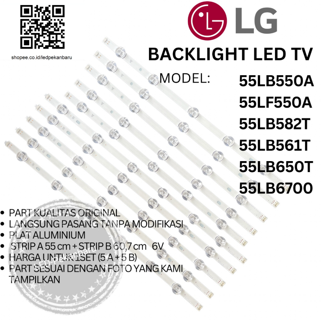 BACKLIGHT LED TV LG 55LB550A 55LB550 55LF550A 55LF550 LAMPU 55LB 55LF