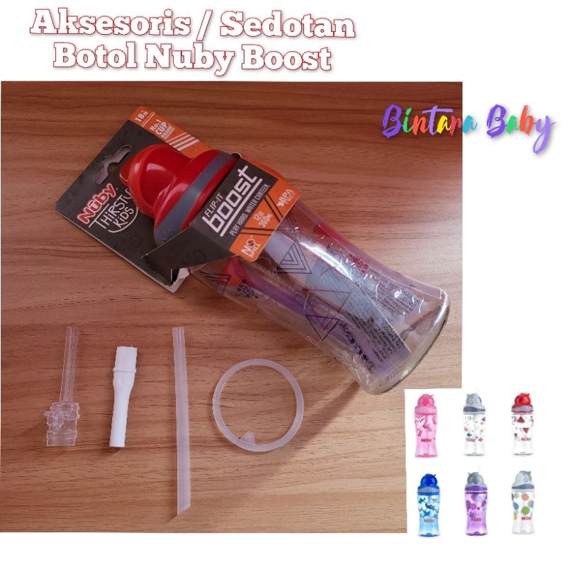 Aksesoris Botol Minum Nuby Boost Sedotan Pengganti Nuby 18m+ 360ml / Nuby Straw Replacement Flip it 