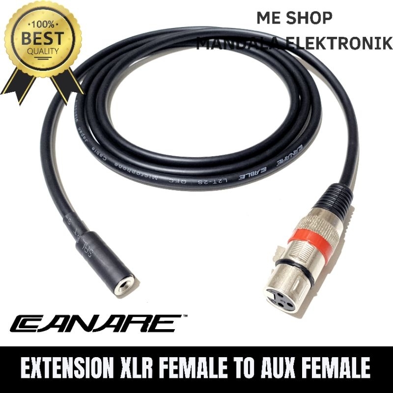 kabel extension converter xlr female to audio aux 3.5mm female