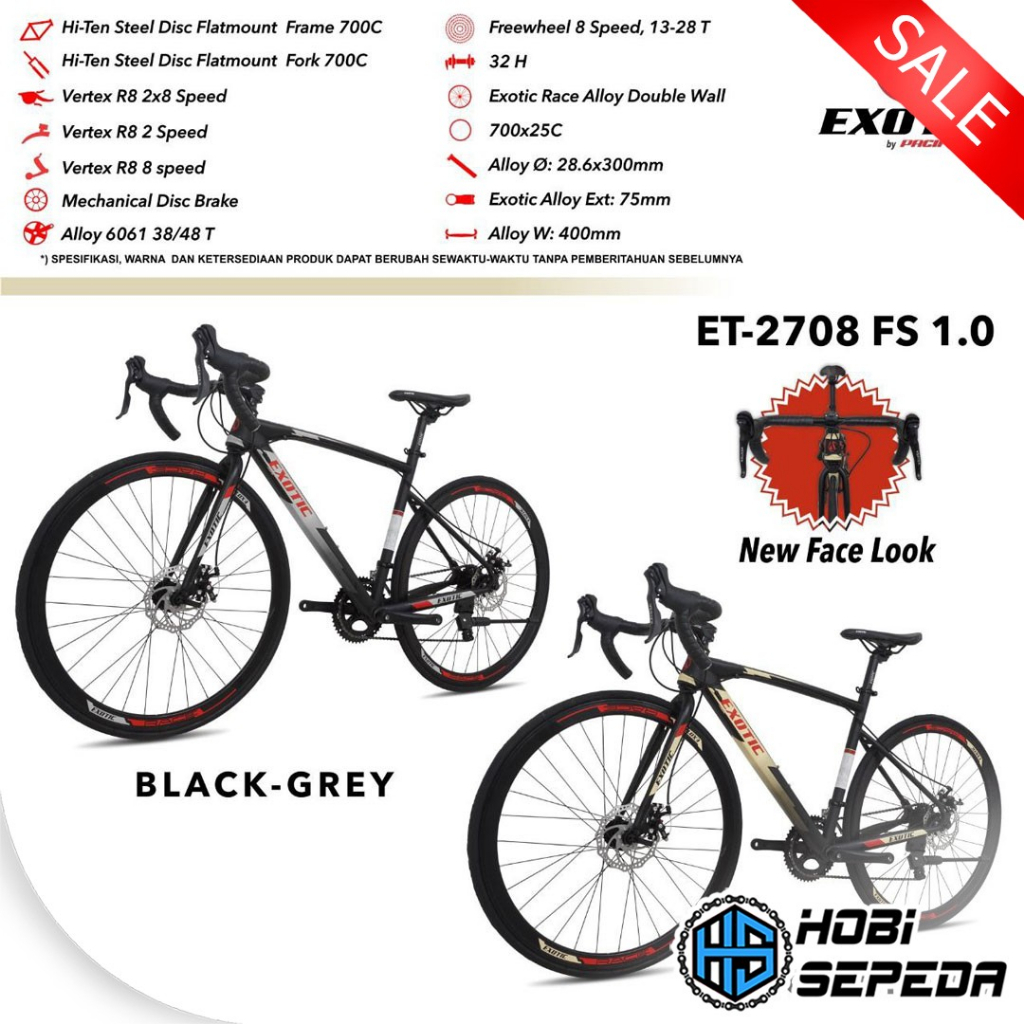 Sepeda Roadbike Exotic ET-2708 FS 1.0 700c New Model Terbaru