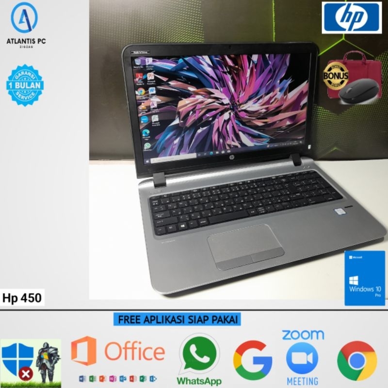 Laptop Hp 450 G3 Core i5 Gen 6 Ram 8GB SSD 256GB Windows 10 SIAP PAKAI 