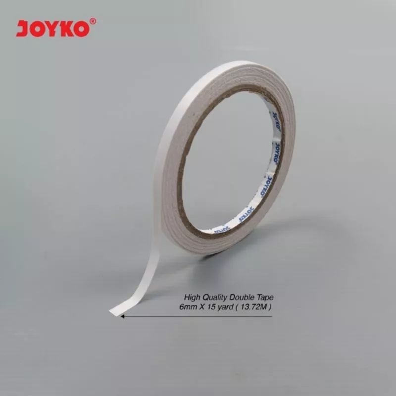 

Double Sided Tape Perekat 2 Sisi Joyko 6 mm x 15 yard ( 1/4 inch ) Blue core Double Tape