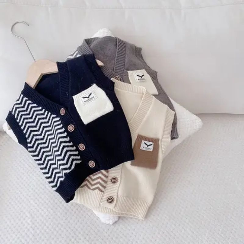 LAKUNA KIDS / rompi rajut anak 1-5 tahun romper pocket anak laki laki dan perempuan