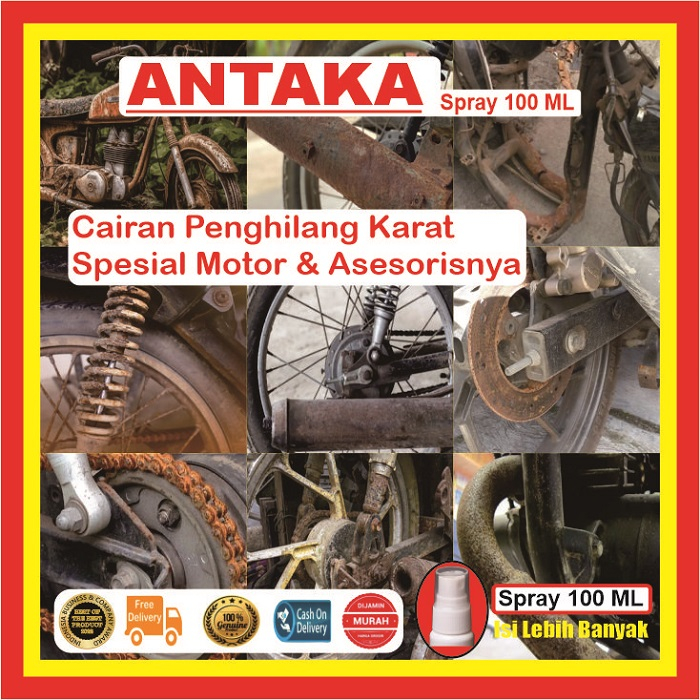 ANTAKA Cairan Anti Karat Motor 100 ML Tangki Mesin Rantai Injektor Ruji Leher Knalpot Velg Pelek Jar