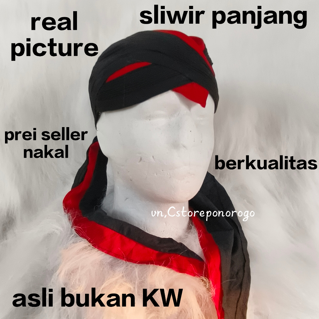 BLANGKON LIPAT ALUSAN LIS MERAH & PUTIH / blangkon gus miftah / blangkon warok