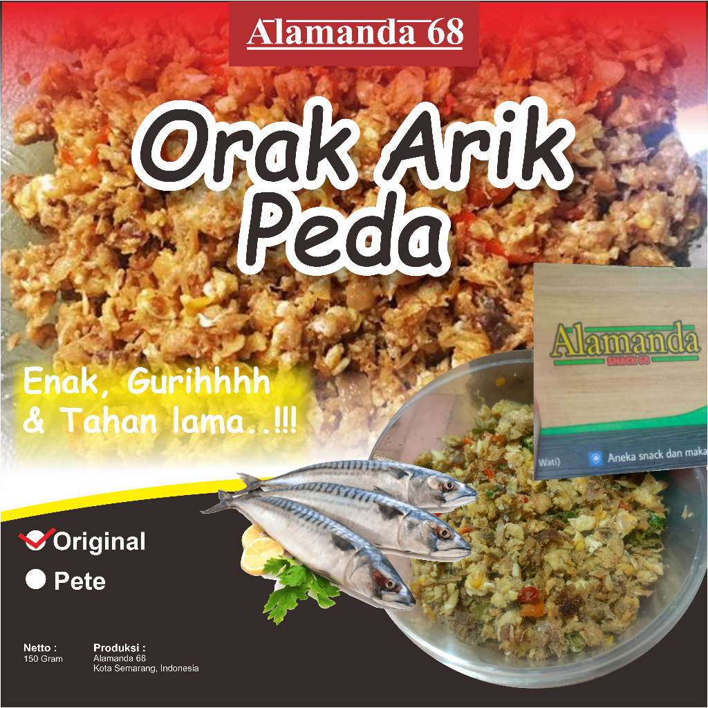 

Ora Arik Pedo Lauk Makanan Gurih - 250 Gram
