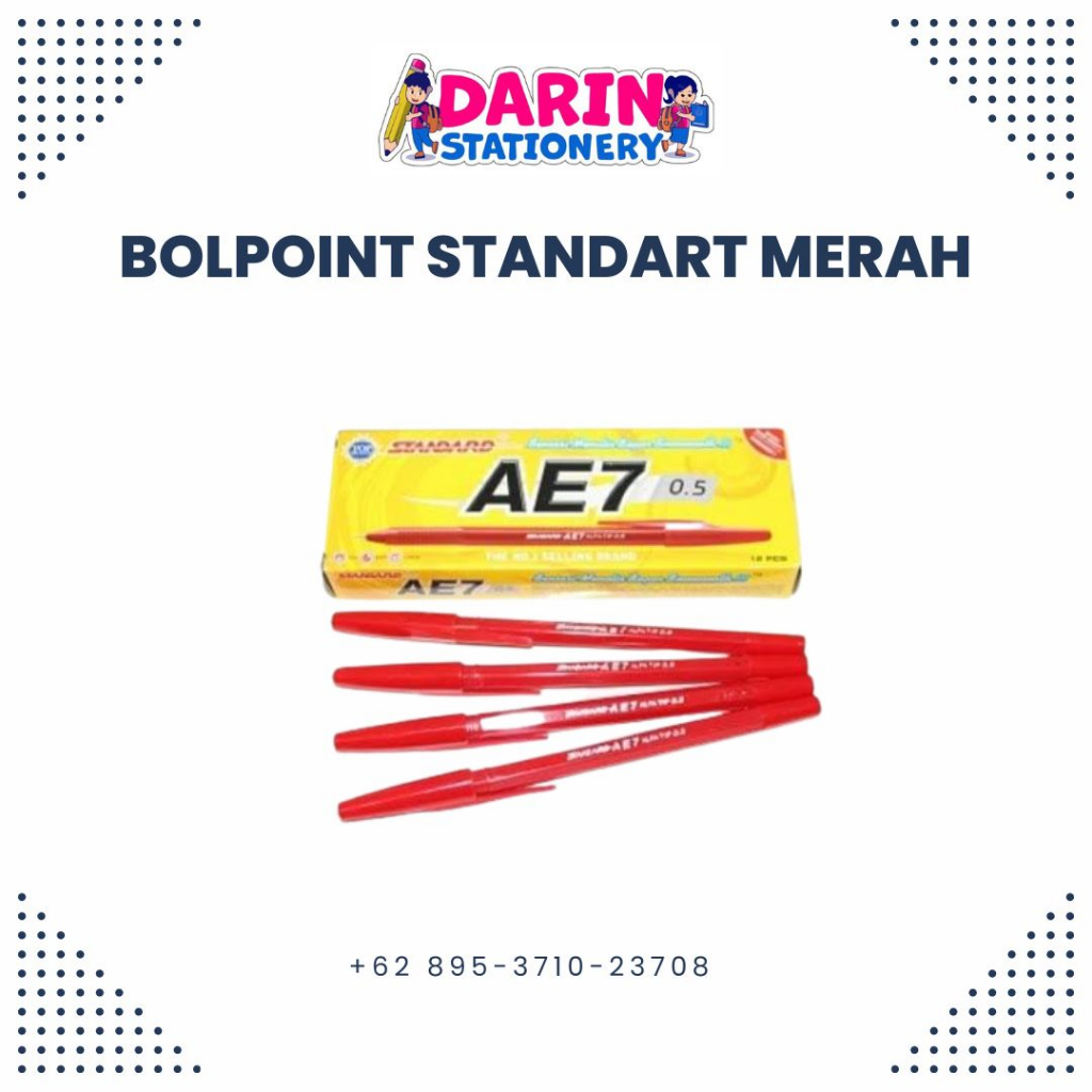 

Bolpoint Standard AE7 Warna Merah