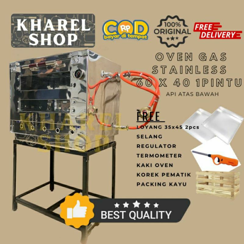 OVEN GAS STAINLESS UKURAN 60x40 1PINTU TEBAL 0,4MM