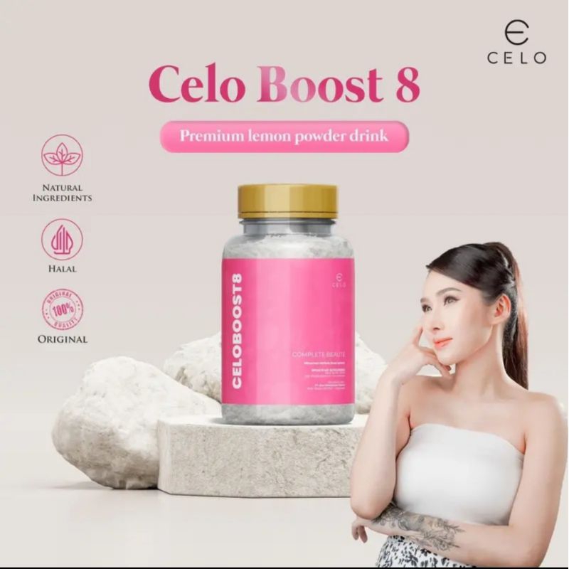 CELO BOOST 8 LEMON POWDER DRINK COLLAGEN BOOSTER READY STOCK CELO.BEAUTE LOVELY JOY FREE GIFT
