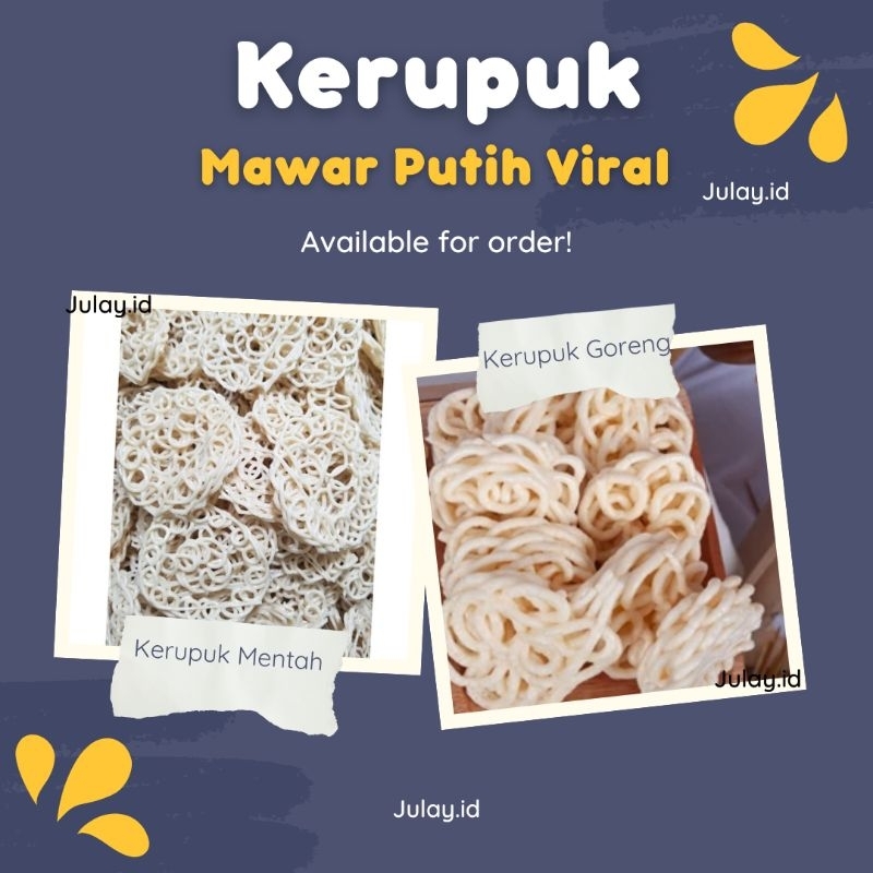 

kerupuk mawar putih Mentah 250 gram 1/4 kg kerupuk ikan ukuran kecil kerupuk goreng nasi goreng viral