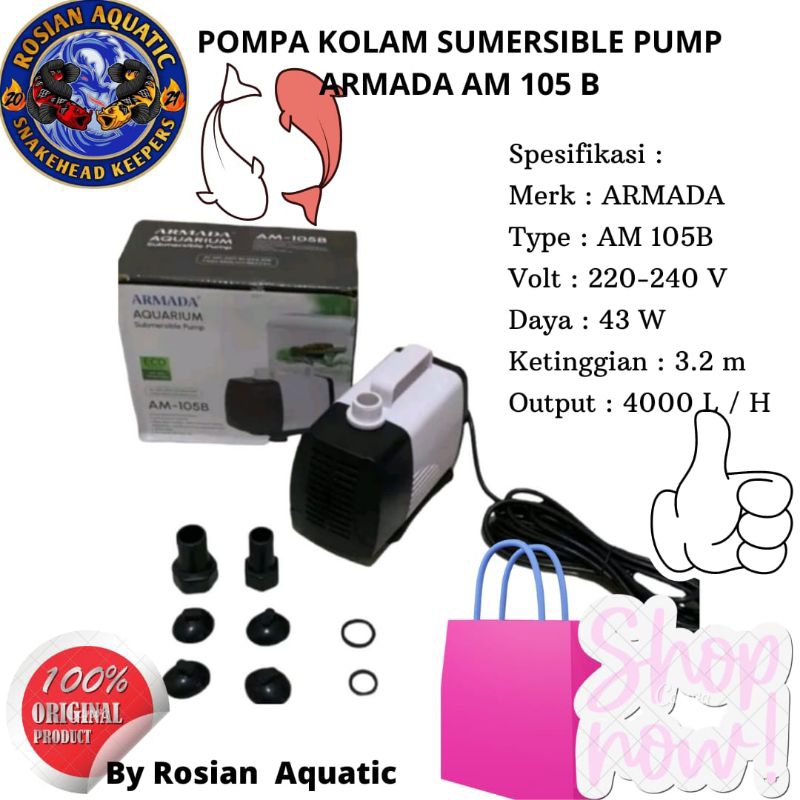 Pompa Kolam Hidroponik ARMADA AM 105B