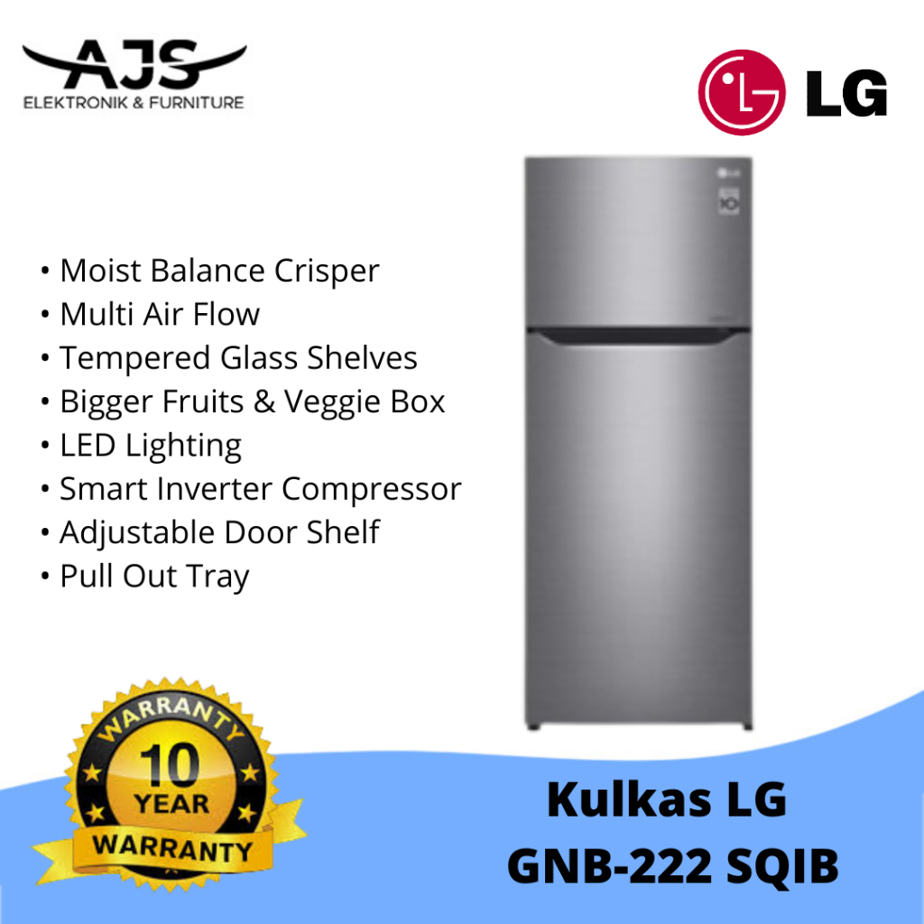 Kulkas LG 2 pintu GN-B 222 SQIB / GN-B222SQIB Garansi RESMI LG
