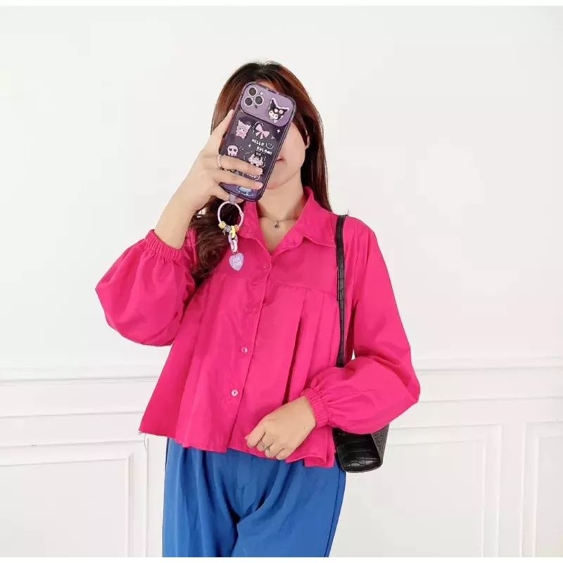 BAJU ATASAN WANITA-KEMEJA CROP/KEMEJA WANITA CROP/KEMEJA CROP WANITA TERBARU/BLOUSE