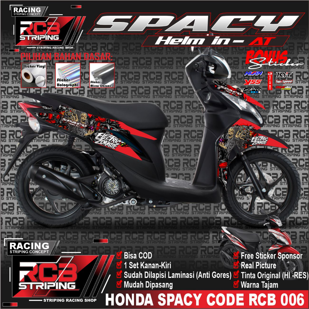 Sticker Striping List Variasi Honda Spacy Semi - Striping Spacy variasi zombie STICKER SPACY. RCB006