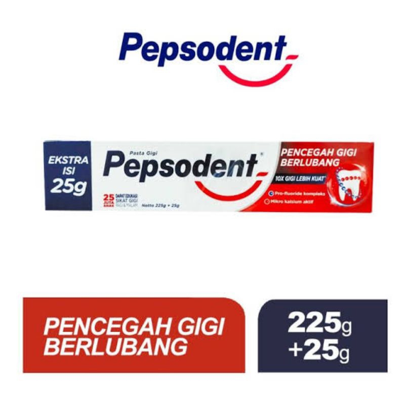 Pepsodent 225gr extra isi 25gr