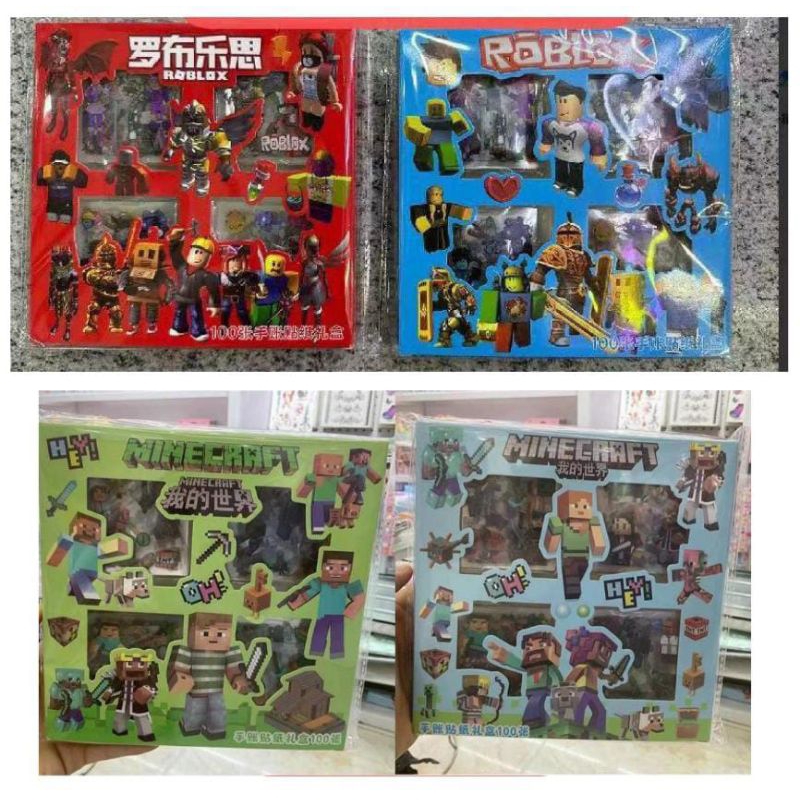 

READY STOK STICKER LUCU MOTIF ROBLOX / MINECRAFT KEMASAN BOX ISI 100 LBR